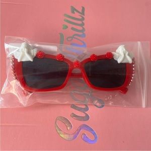 D-K RED EMBELLISHED SUNGLASSES BNWT BNIB